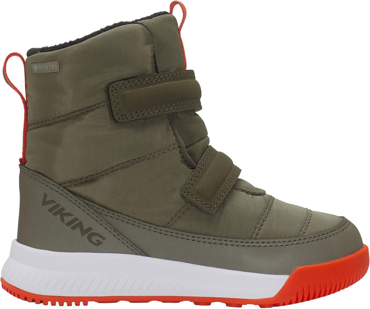 Viking Aery High GTX R Warm Sport Shoes, Olive/Red, 23
