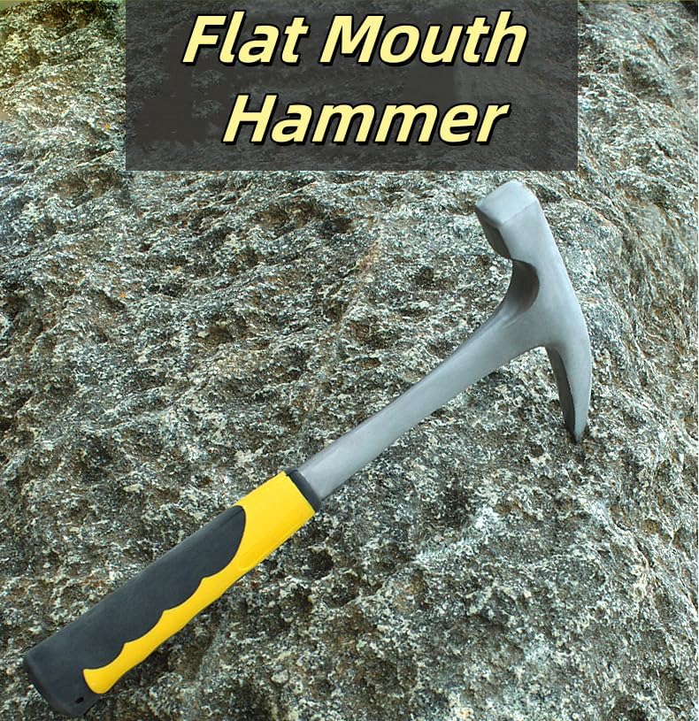 Geologischer Hammer mit Entenschnabel, hochwertiger Kohlenstoffstahl, ergonomischer Gummigriff, Präz