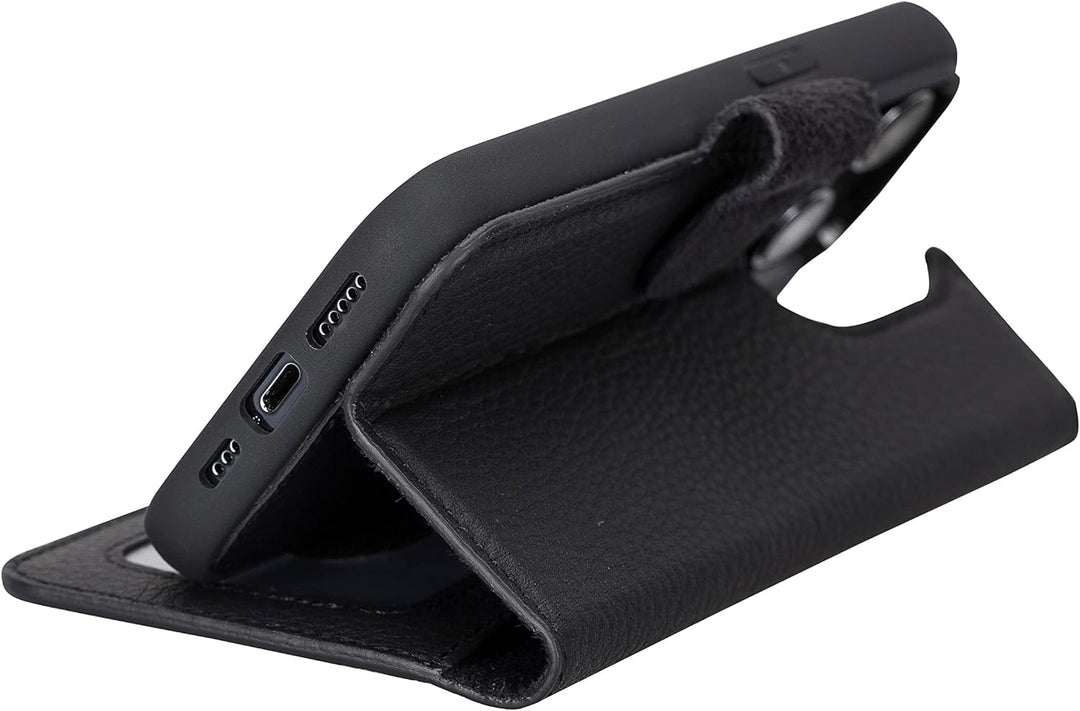 Solo Pelle Lederhülle kompatibel für iPhone 14 Pro in 6.1 Zoll abnehmbare Hülle (2in1) inkl. Kartenf