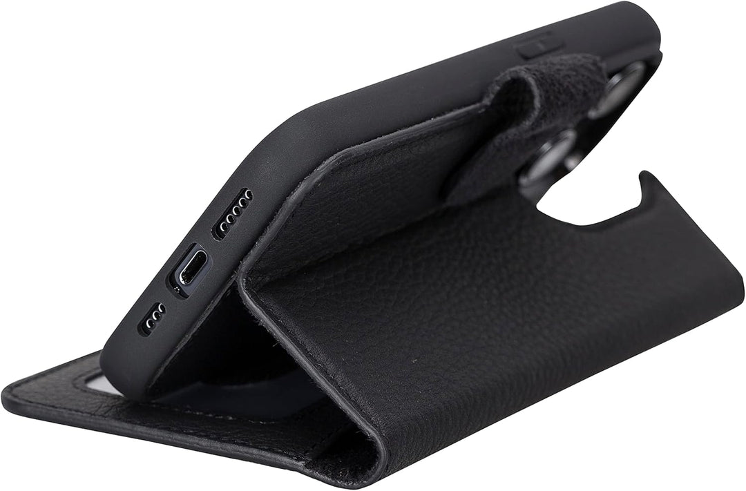 Solo Pelle Lederhülle kompatibel für iPhone 15 Pro in 6.1 Zoll abnehmbare Hülle (2in1) inkl. Kartenf