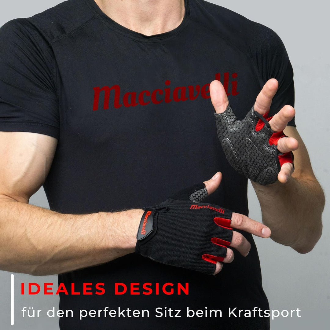 MACCIAVELLI® Fitness Handschuhe Damen Herren - Trainingshandschuhe für Kraftsport, Krafttraining, Bo