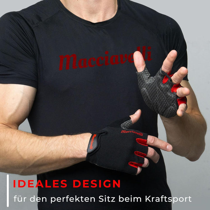 MACCIAVELLI® Fitness Handschuhe Damen Herren - Trainingshandschuhe für Kraftsport, Krafttraining, Bo
