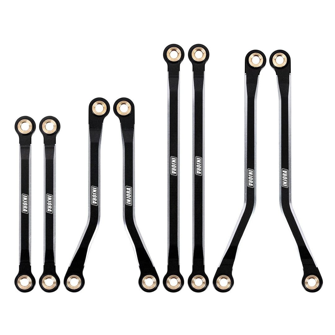 INJORA Hohe Clearance Links CNC Aluminium Link für 1/18 TRX4M Upgrade RC Crawler, Schwarz, Schwarz