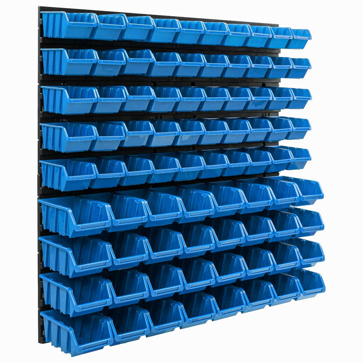 Lagersystem Wandregal 770 x 780 mm | 82 stck. Box | Stapelboxen Schüttenregal Sichtlagerkästen | Ext
