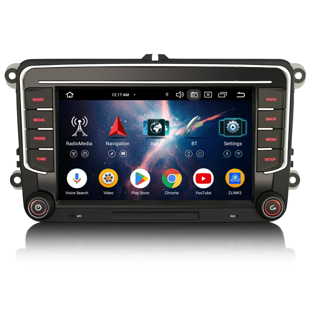 Erisin Android 14 Acht-Kern DAB+ Autoradio Für VW Golf 5 Golf 6 Passat Tiguan Touran Polo Amarok Jet