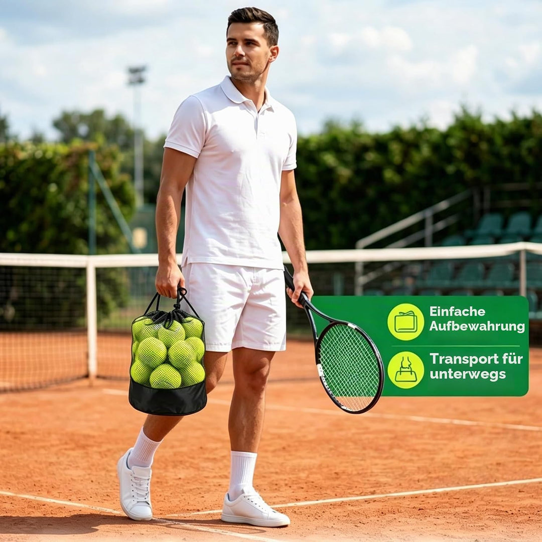 Tebery 20 Stück Tennisbälle mit Mesh-Tragetasche, Tennis Training Übungsbälle Hundespielzeug Spielbä