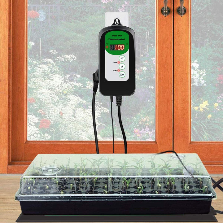 RIOGOO Digitaler Heizmattenthermostatregler für Samenkeimung, Reptilien und Brauen 68-108 ℉ thermost