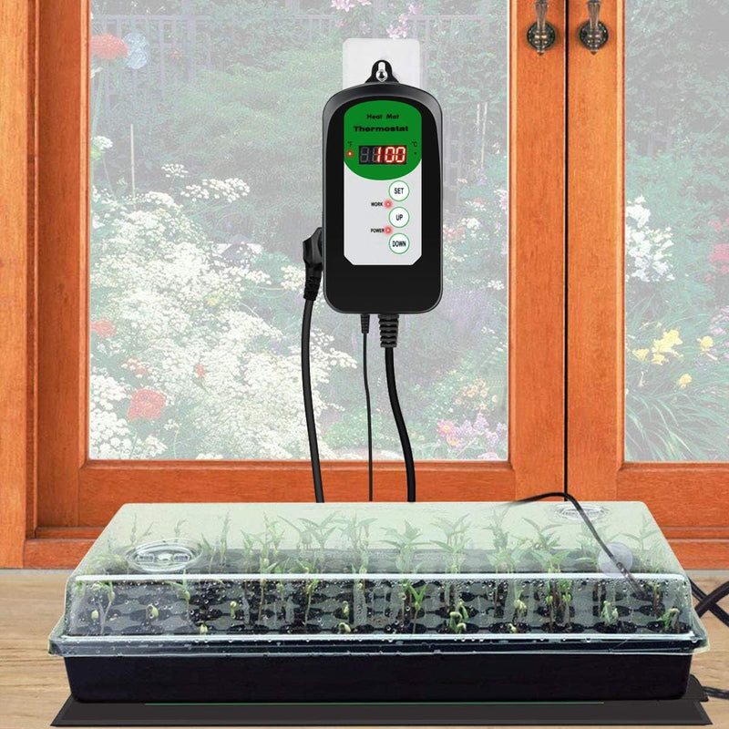 RIOGOO Digitaler Heizmattenthermostatregler für Samenkeimung, Reptilien und Brauen 68-108 ℉ thermost