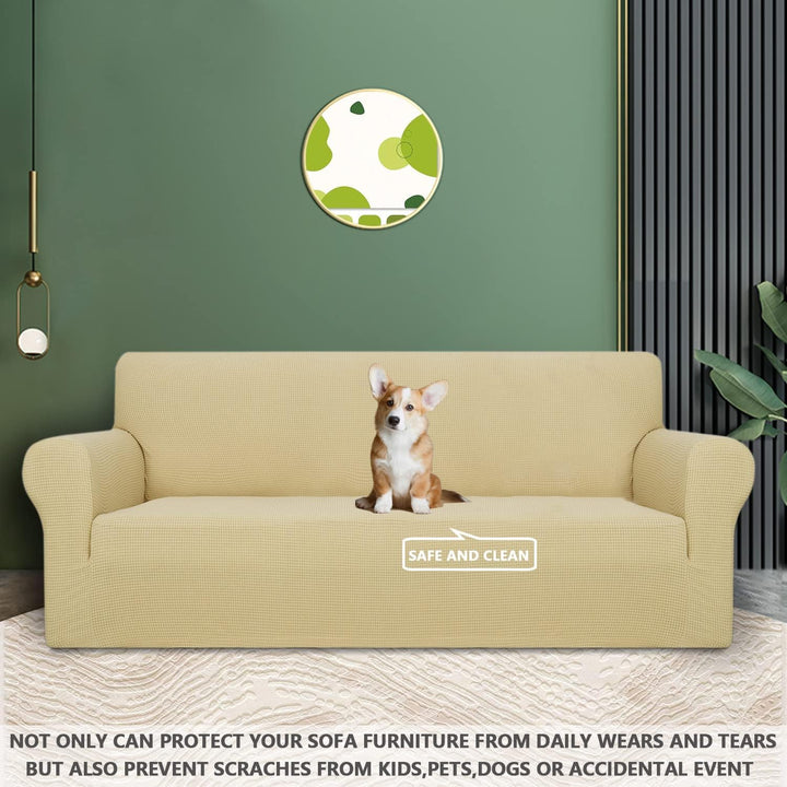 YSTELLAA High Stretch Sofa Überzug 4 Sitzer, Couch Bezug rutschfest, Universal Sofahusse Elastische,