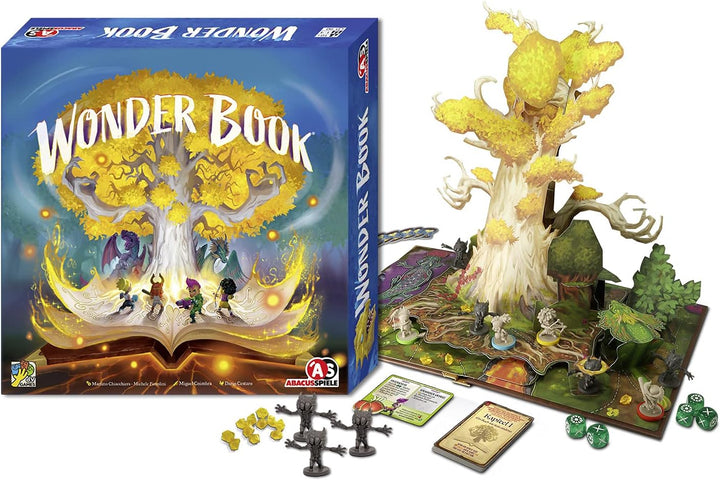 ABACUSSPIELE 33211 Wonder Book Pop up Abenteuer Spielbuch für die ganze Familie, Gelb