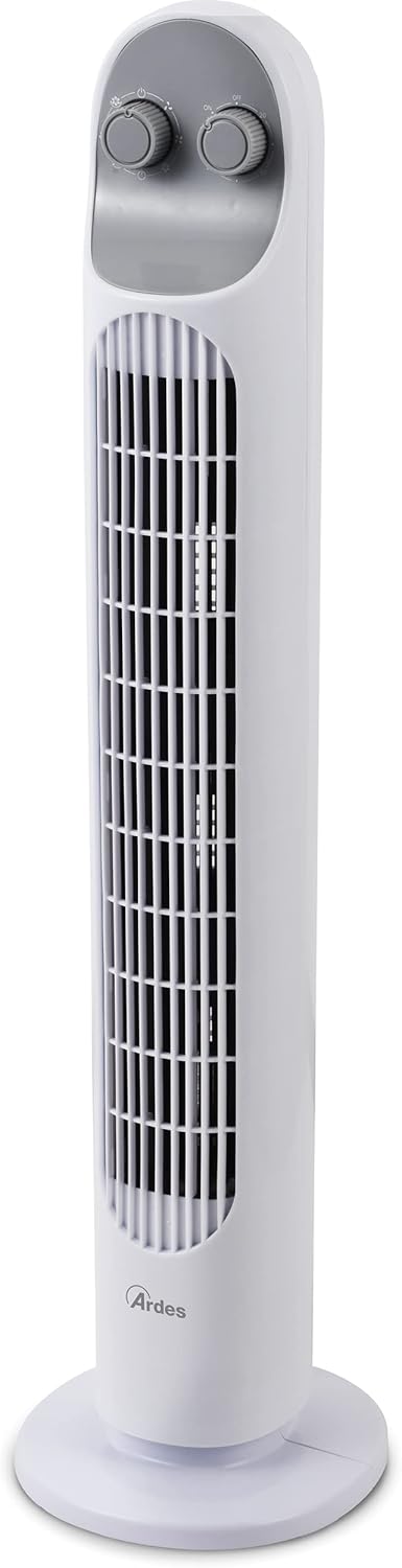 ARDES - Einstellbarer Vertikalventilator mit 3 Geschwindigkeitsstufen, Turm-Oszillation und integrie