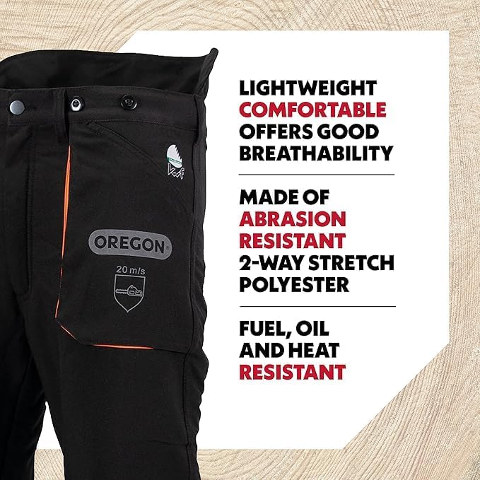 Oregon Yukon Kettensägen-Schnittschutzhose, Typ A Klasse 1, Grösse 2XL (XXL, EU 58-60) (295435/2XL),