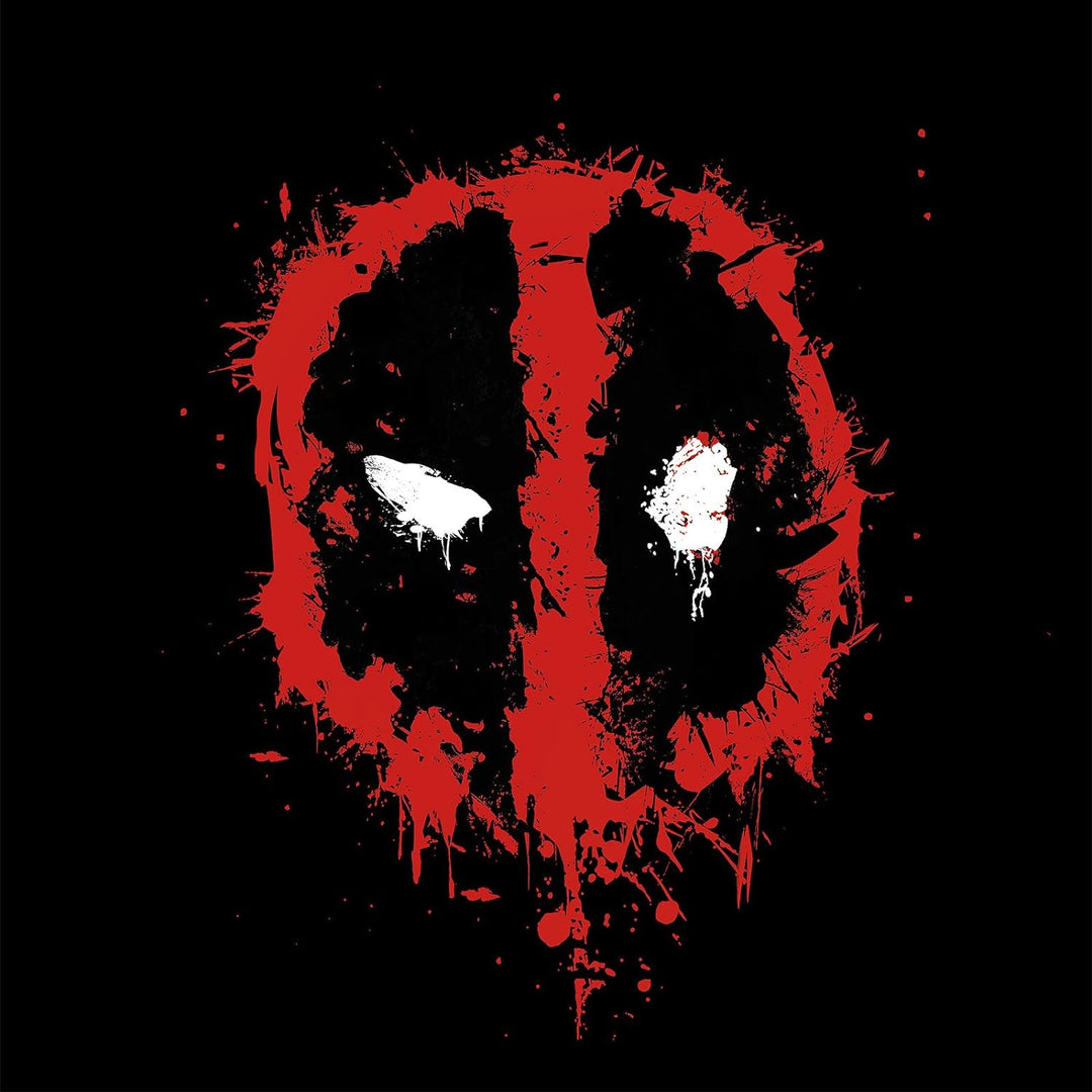 Elbenwald Marvel T-Shirt Deadpool Splatter Symbol Brustprint für Herren schwarz - XL