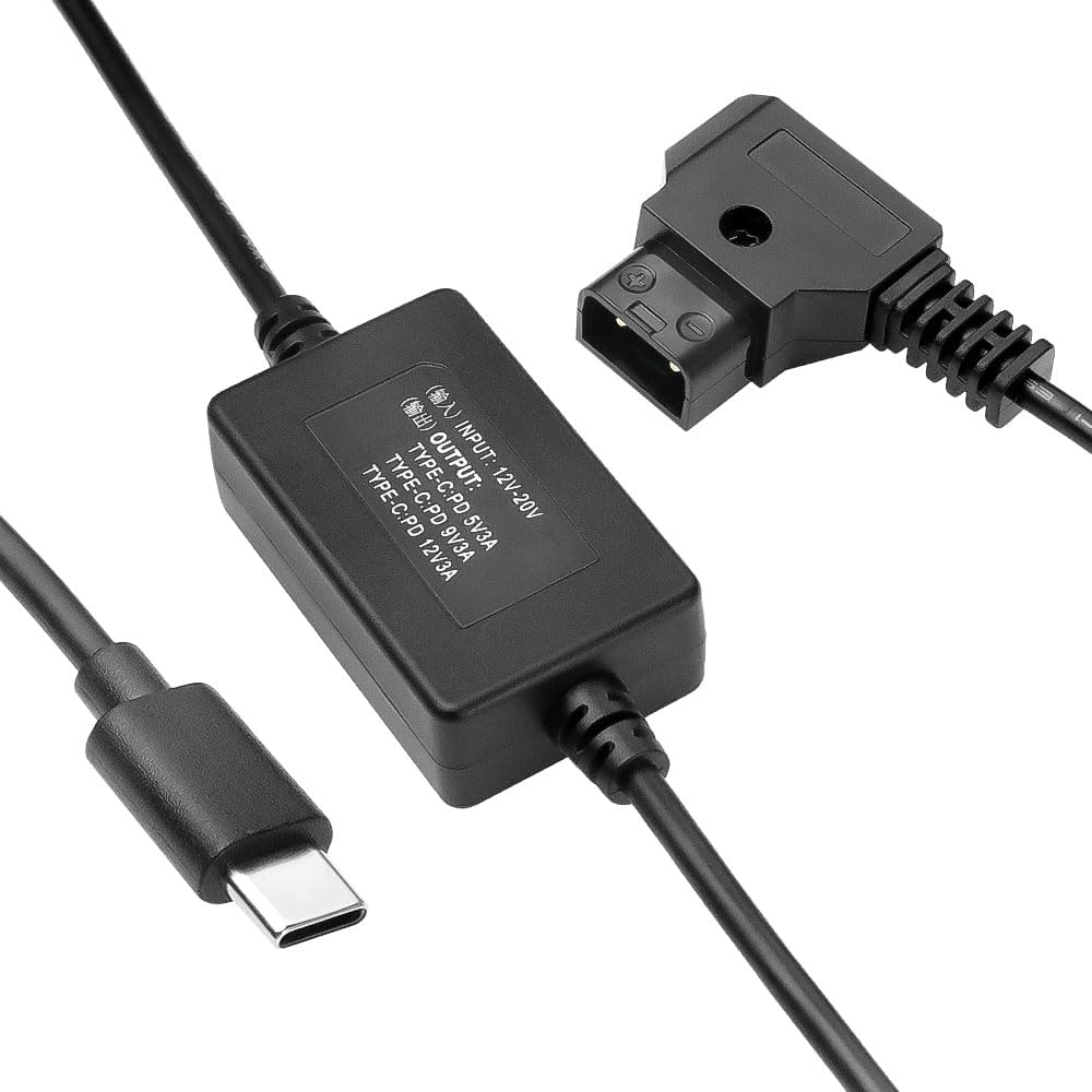 Alvin’s Cables USB-C Type-C PD zu D-Tap Stromkabel 5V 3A| 9V 2A| 12V 1.5A Schnelllade Kabel für Kame