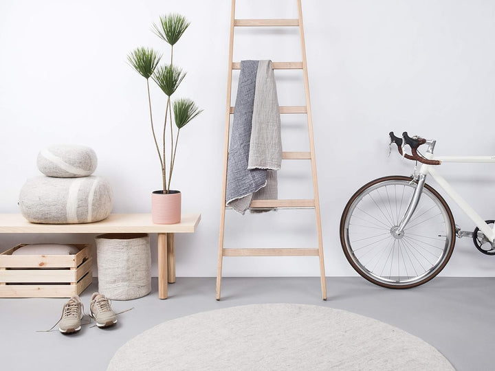 myfelt Béla Filzteppich — Ø 90 cm, ideal für Schlaf-, Wohn-, Kinderzimmer, Flur & Bad Beige 90cm Ø,