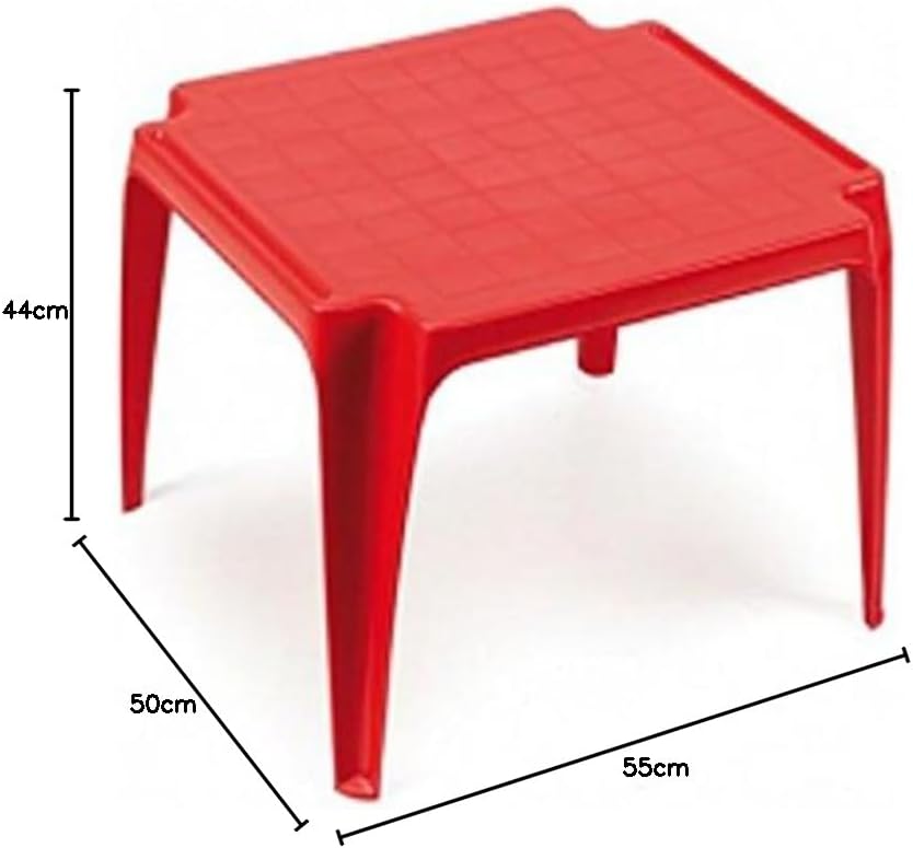 Stapelbarer Kindertisch, Made in Italy, 56 x 52 x 44 cm, rote Farbe