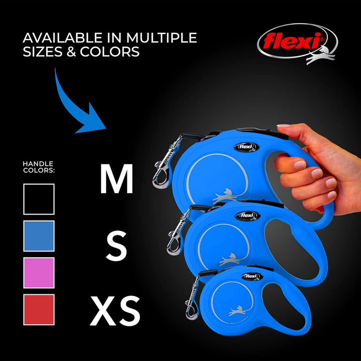 FLEXI® Klassische einziehbare Hundeleine, ergonomisch, langlebig und verhedderungsfrei, für Hunde bi