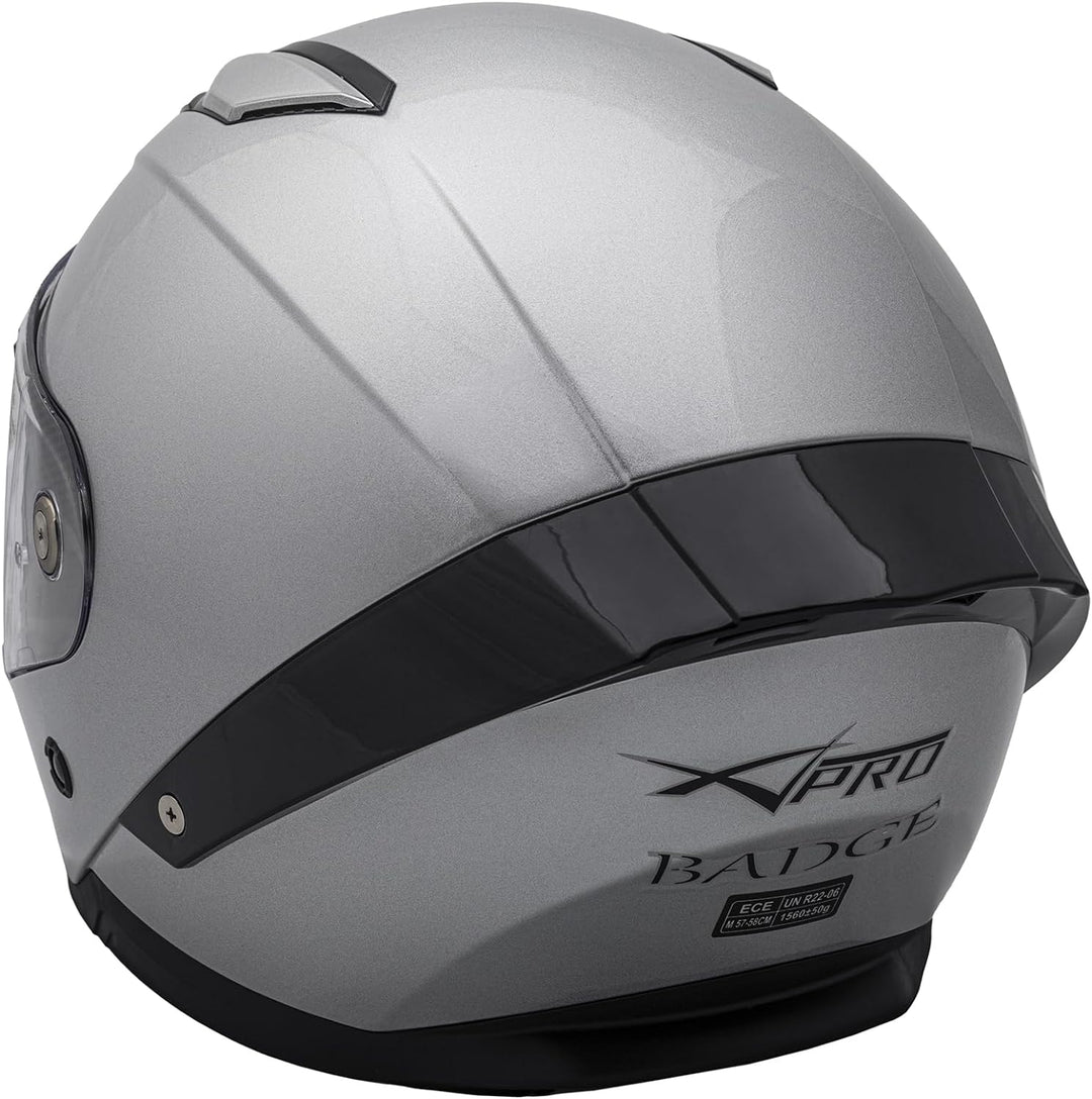Integralhelm Motorradhelm Rollerhelm Anti-Kratz-Visier Touring Sport 59-60 cm ( L) Silber, 59-60 cm
