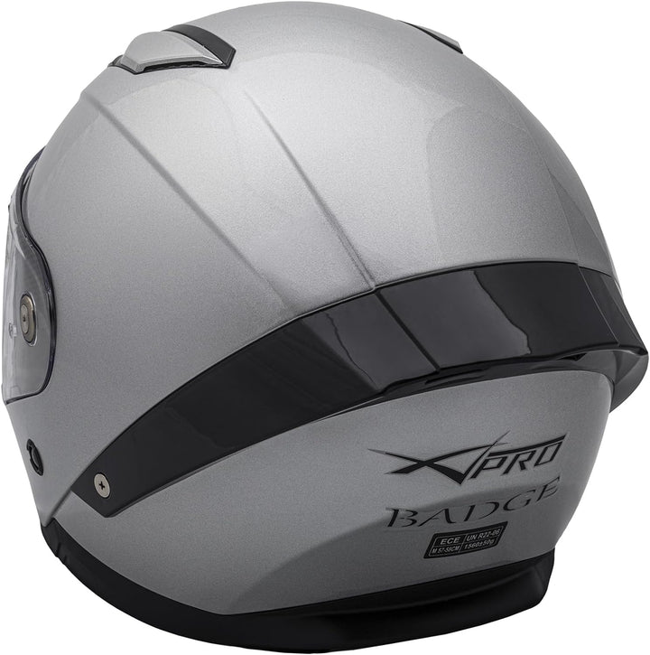 Integralhelm Motorradhelm Rollerhelm Anti-Kratz-Visier Touring Sport 59-60 cm ( L) Silber, 59-60 cm