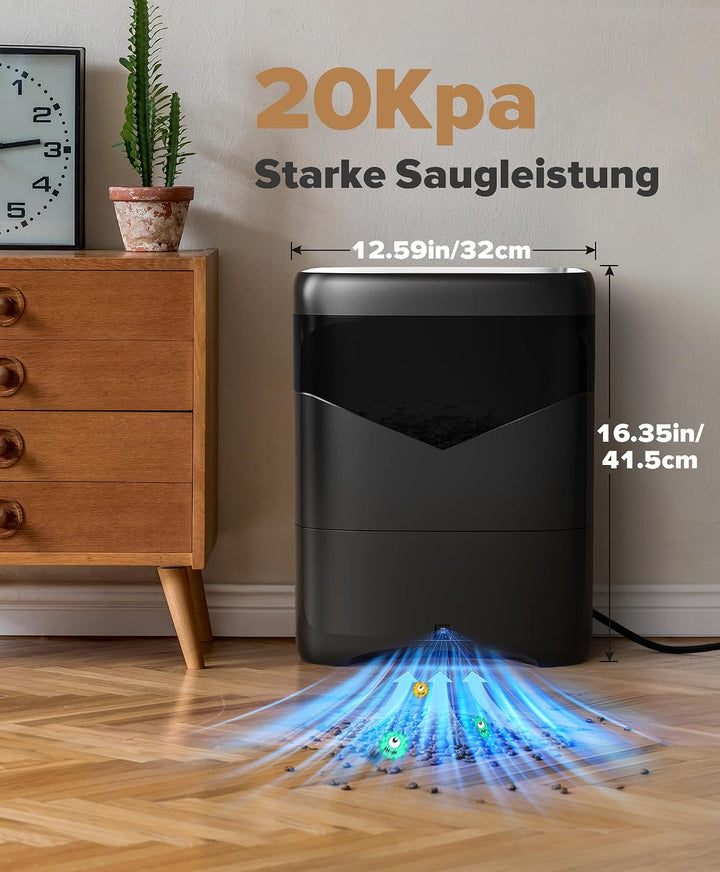 LyriFine Berührungslose Automatische Kehrschaufel, 20 kPa Saugkraft Staubsauger für Salons, Tierhaar