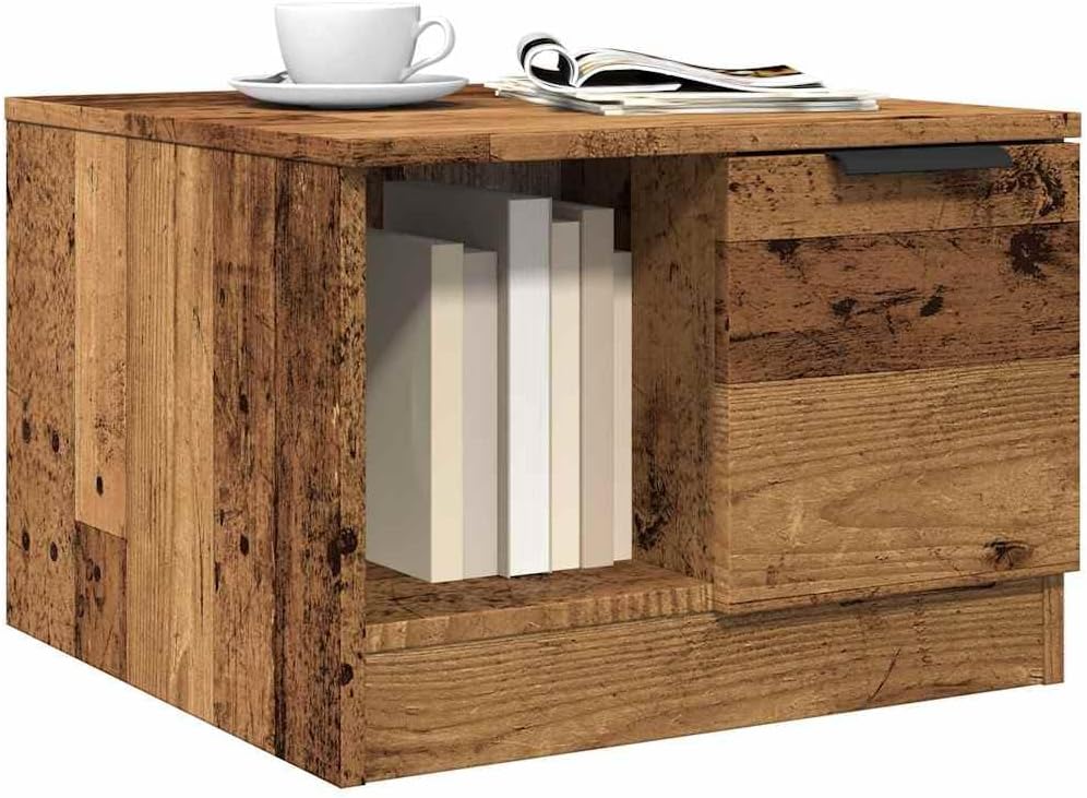 vidaXL Couchtisch Altholz-Optik 50x50x36 cm Holzwerkstoff, Beistelltisch, Wohnzimmertisch, Mitteltis