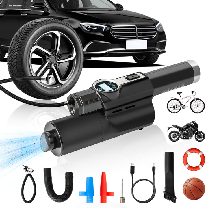 Kabelloser Handstaubsauger Auto & Autoreifen Pumpe, Auto Staubsauger Stark, aufladbar Tragbar Leicht