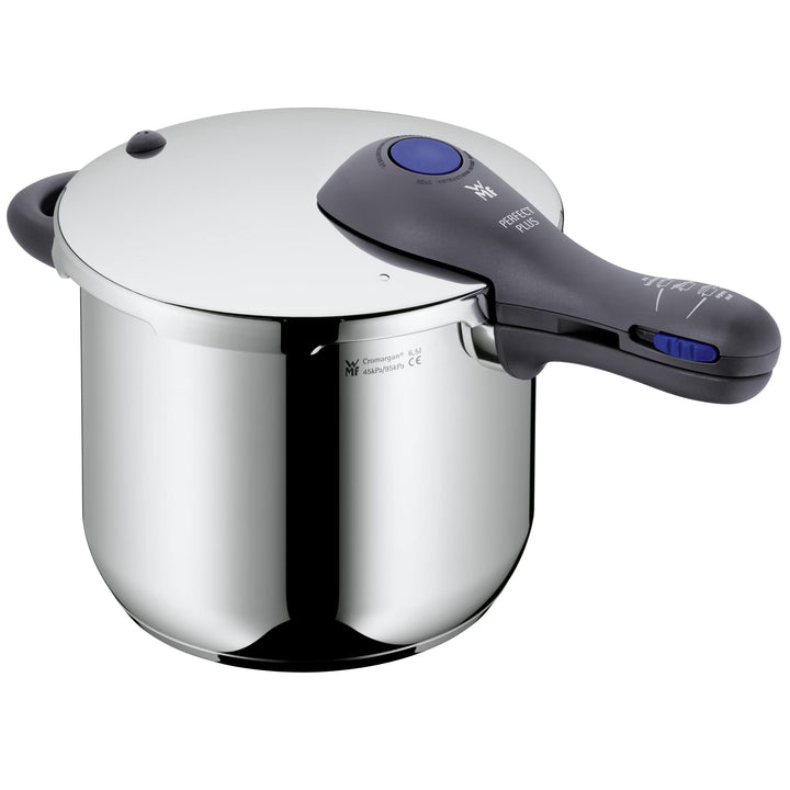 WMF Perfect Plus Schnellkochtopf Induktion 6,5l, Dampfkochtopf, Cromargan Edelstahl poliert, 2 Kochs