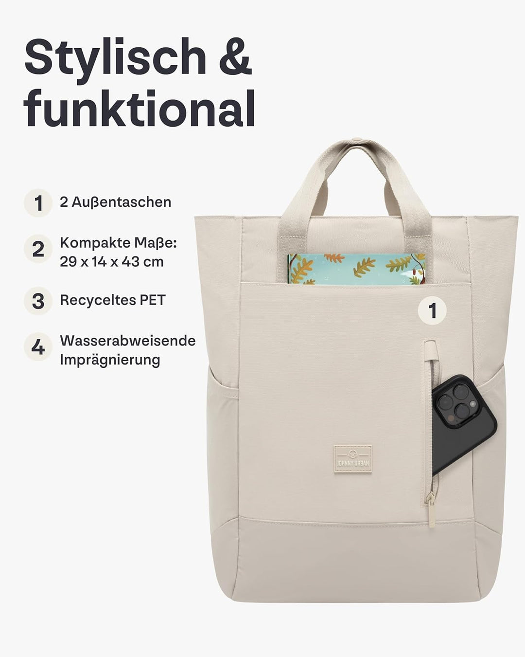 Johnny Urban Wickelrucksack & Wickeltasche für Kinderwagen - Blair - Kinderwagentasche mit vielen Fä