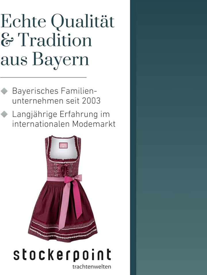 Stockerpoint Damen Dirndl Kim Kleid für besondere Anlässe 36 Bordeaux, 36 Bordeaux