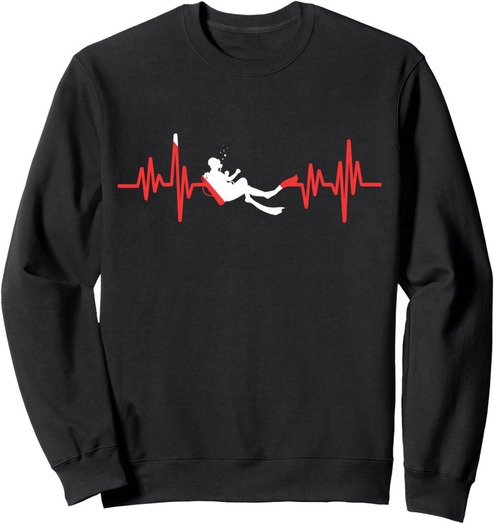 Herzschlag Tauchen Taucher Sweatshirt
