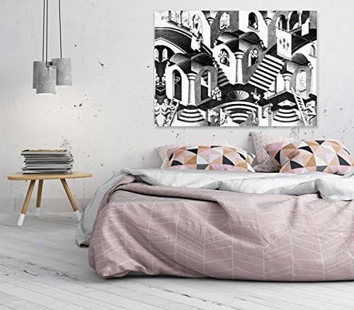 Giallobus - Bild - Druck AUF LEINWAND - Escher - KONKAV UND KONVEX - 50 x 70 cm, 50 x 70 CM