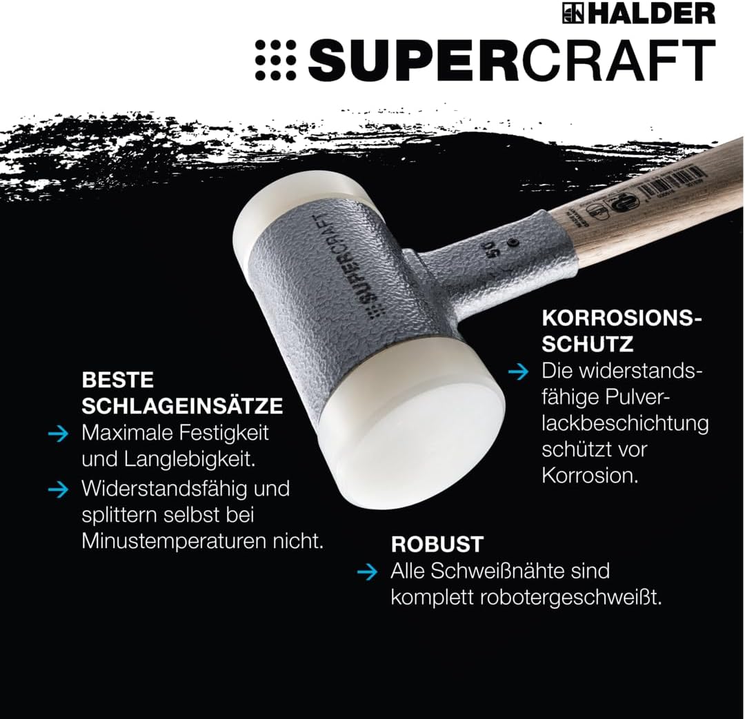SUPERCRAFT-Schonhammer, mit bruchsicherem Stahlrohrstiel und ergonomisch geformtem, rutschsicherem G