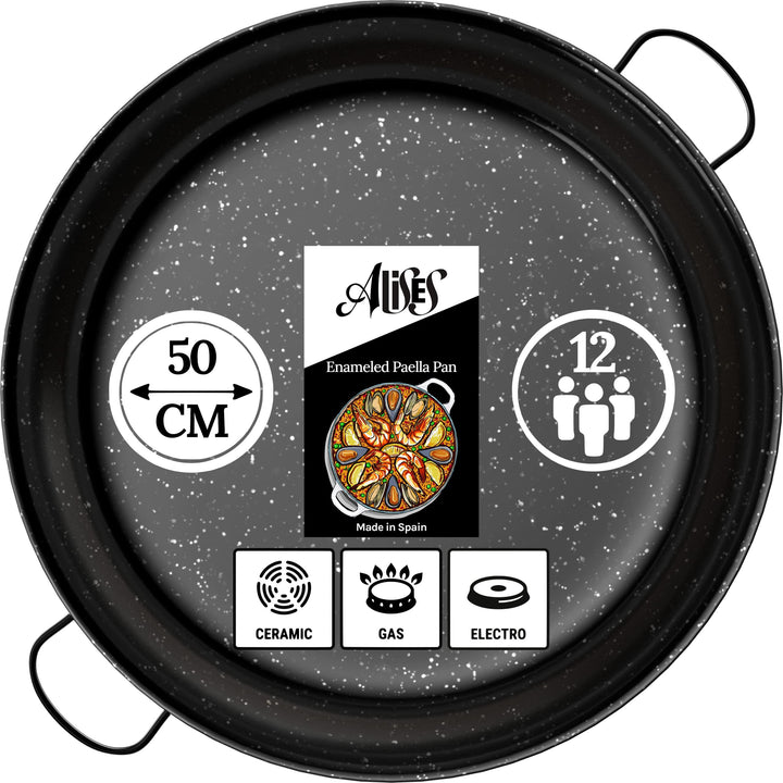 Alises - Paella-Pfanne aus emailliertem Kohlenstoffstahl (natürliche Antihaftbeschichtung) - Paella