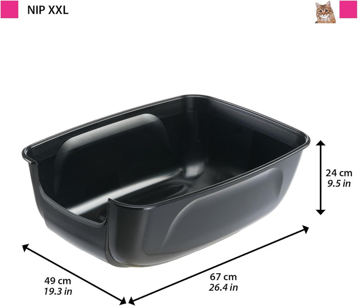 Ferplast Katzenklo XXL, offene Katzentoilette Extra Large, aus Kunststoff, für grosse Katze L 67 × W