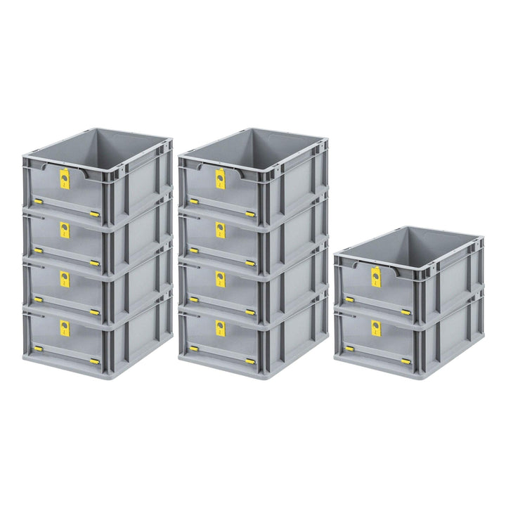 SuperSparSet 10x Eurobox NextGen Insight Cover | HxBxT 17x30x40 | 16 Liter | Niedrig/Gelb | Eurobehä