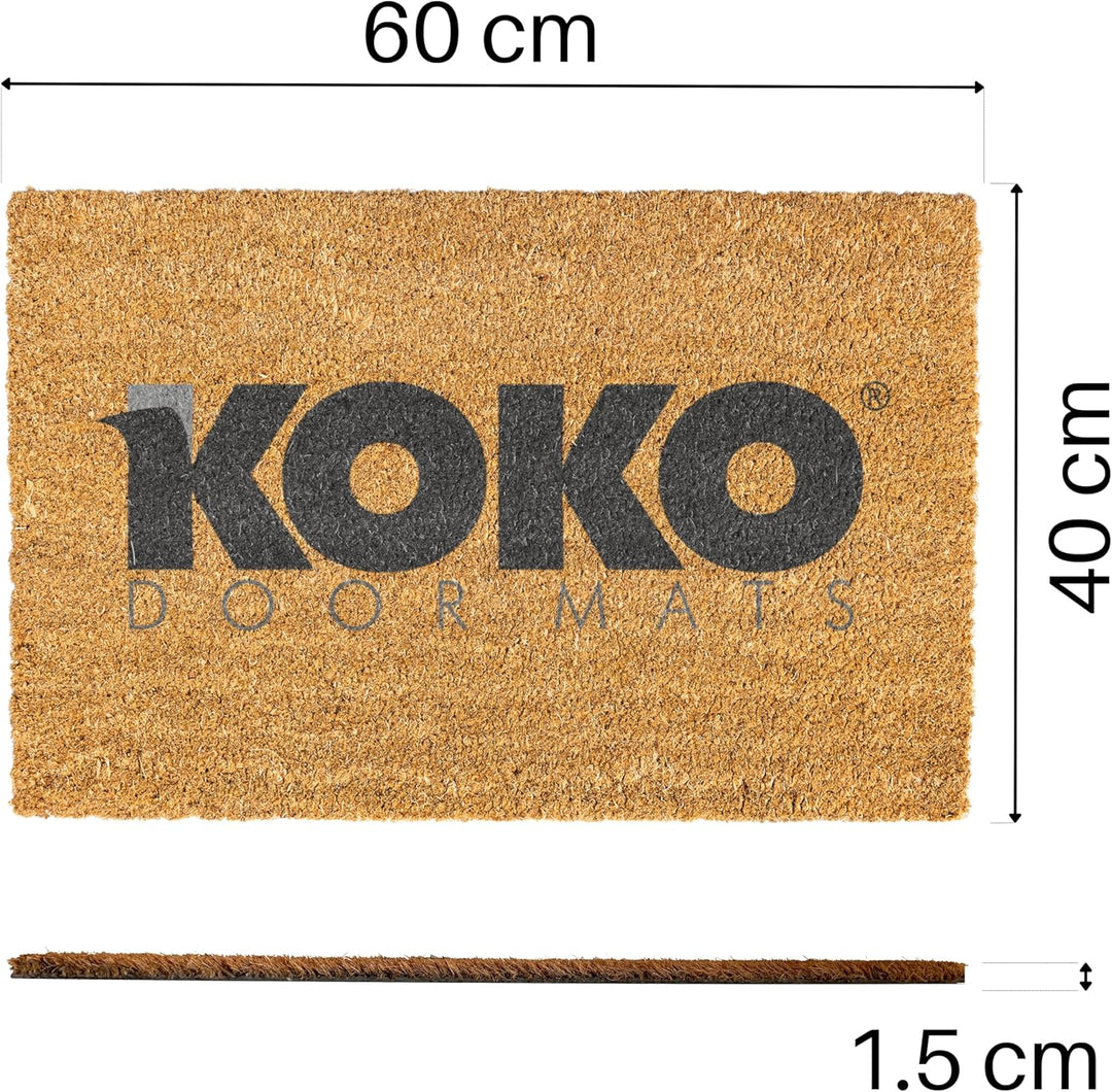 KOKO DOORMATS Fussmatte aussen - Türmatte aussen kokosmatte mit antirutsch PVC - Fussmatte lustig Th