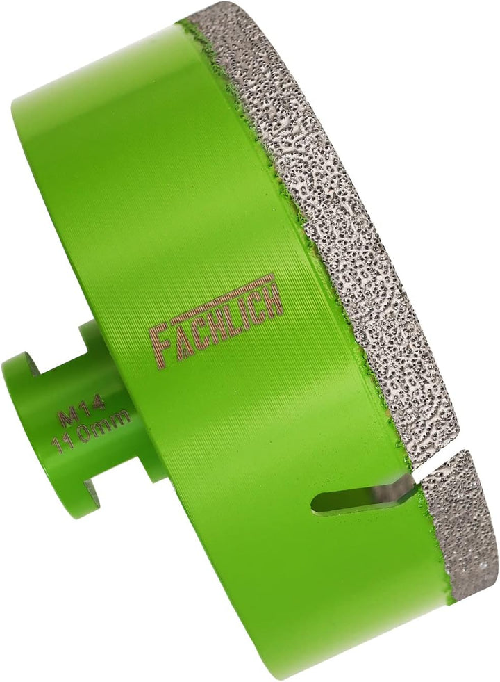 FACHLICH Diamantbohrer Fliesenbohrer 110mm Diamant-Bohrkronen Lochsäge M14 Gewinde für Porzellan Fli