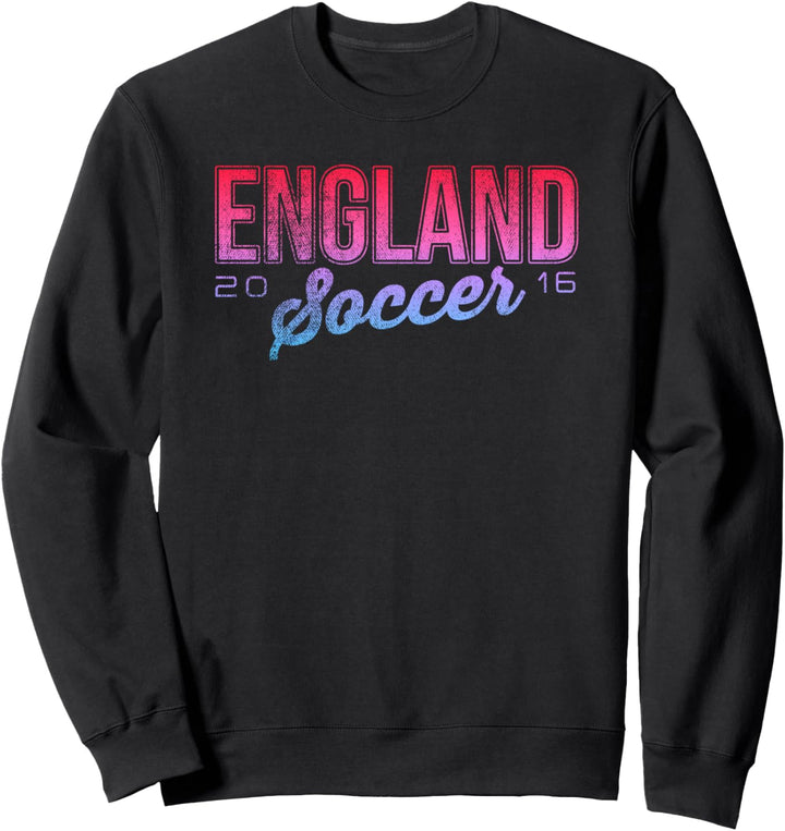 England Soccer 2016 Pink Purple Text Sweatshirt
