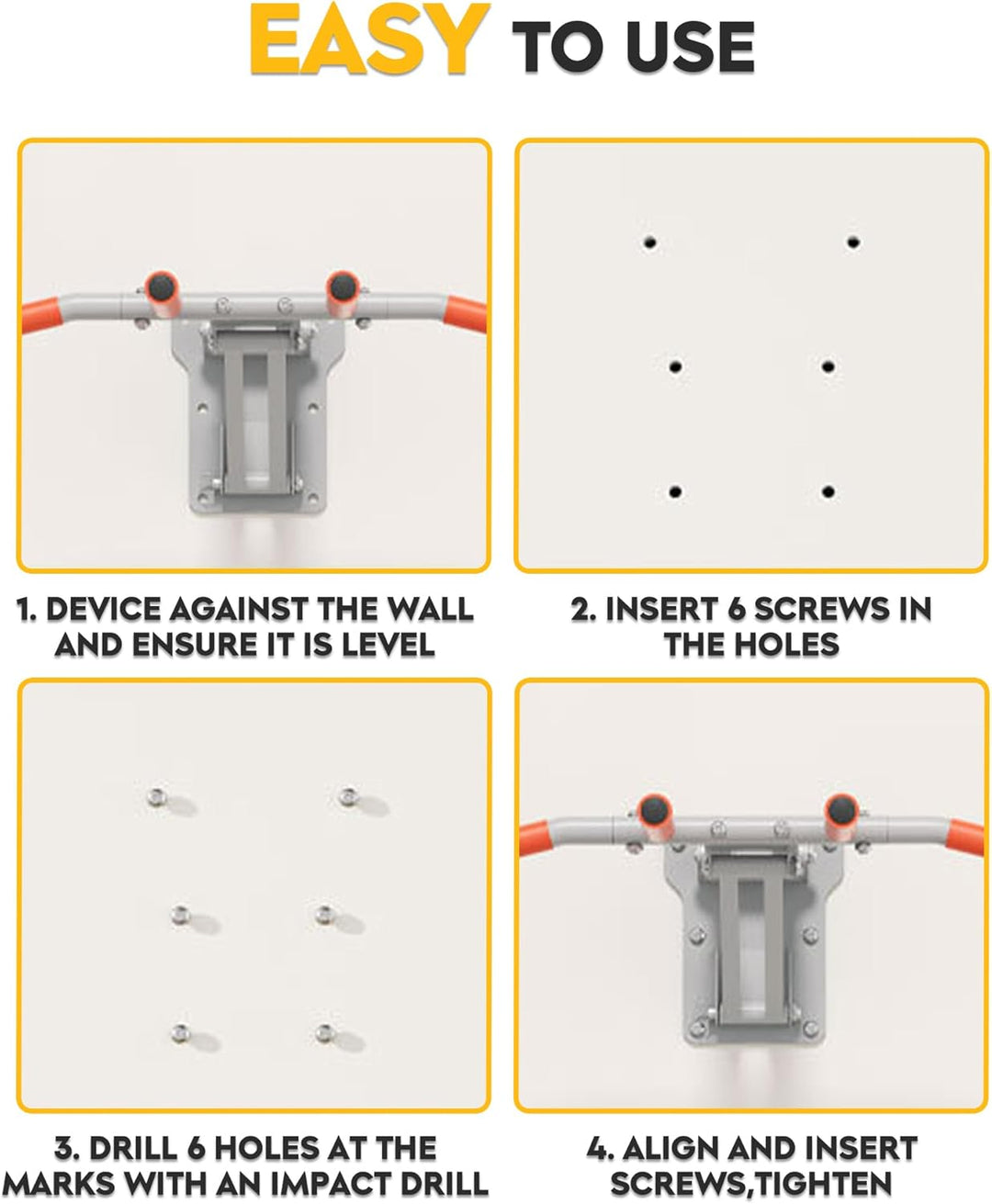 GuuG Klimmzugstange Wand Pull Up Bar: Pullup Wall Wandmontage Verstellbare Klimmzug Stange Multifunk