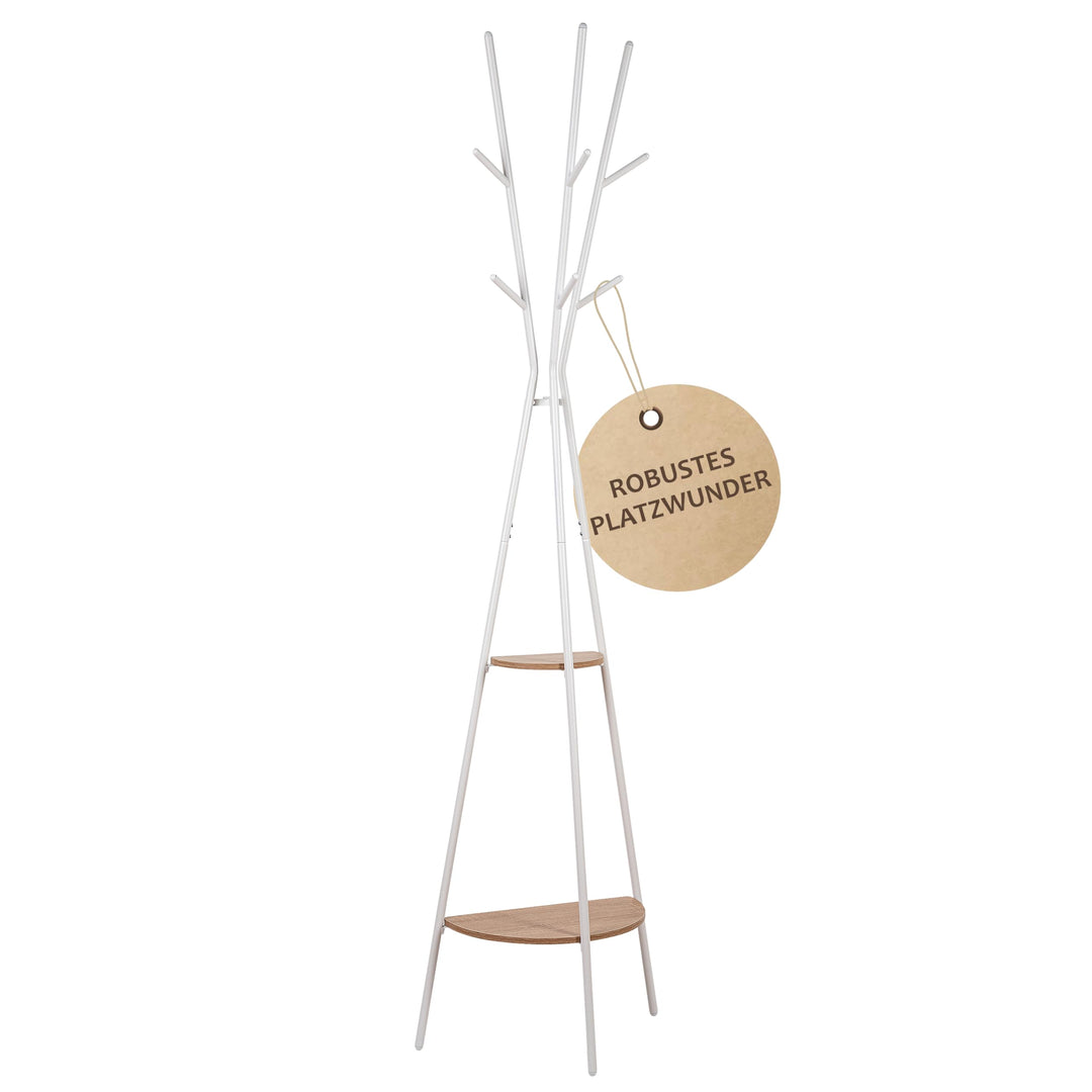 ONVAYA® 3-Bein Garderobe | Design Kleiderständer mit Ablage | Platzsparende Standgarderobe inkl. Hak