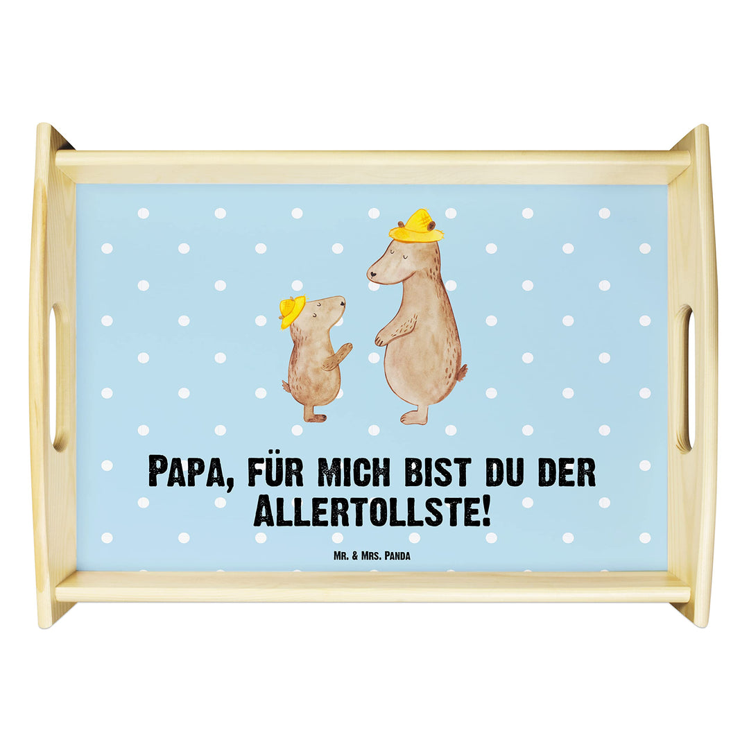 Mr. &amp; Mrs. Panda Serviertablett Bären mit Hut - Geschenk, Küchentablett, Vatertag, Bruder, Dad, Fami