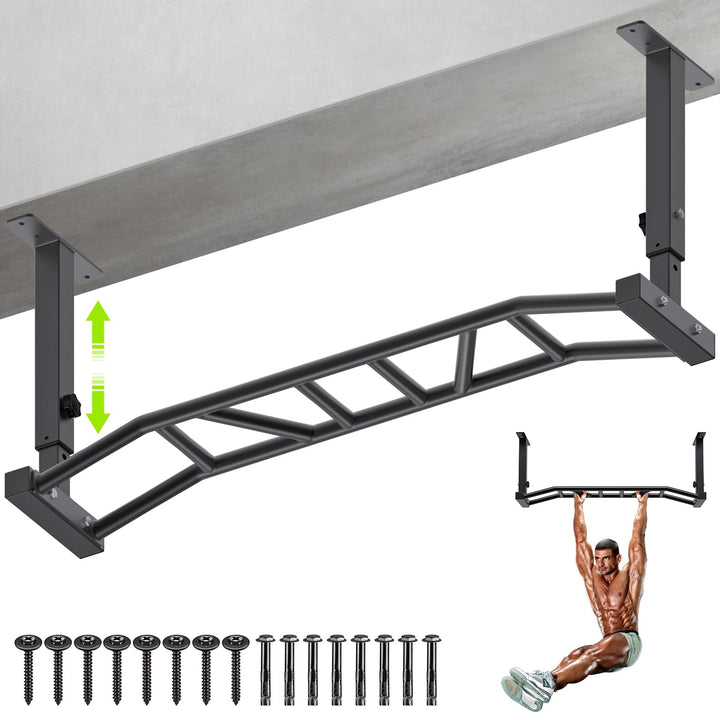 Kipika Deckenmontierte Klimmzugstange, Montierte Klimmzugstange, Höhenverstellbar, Ideal für Home Gy
