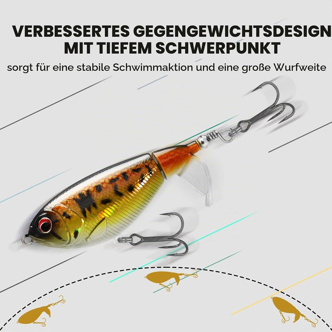 TRUSCEND Top Water Angelköder, Whopper Angelköder für Süsswasser oder Salzwasser, schwimmende Köder