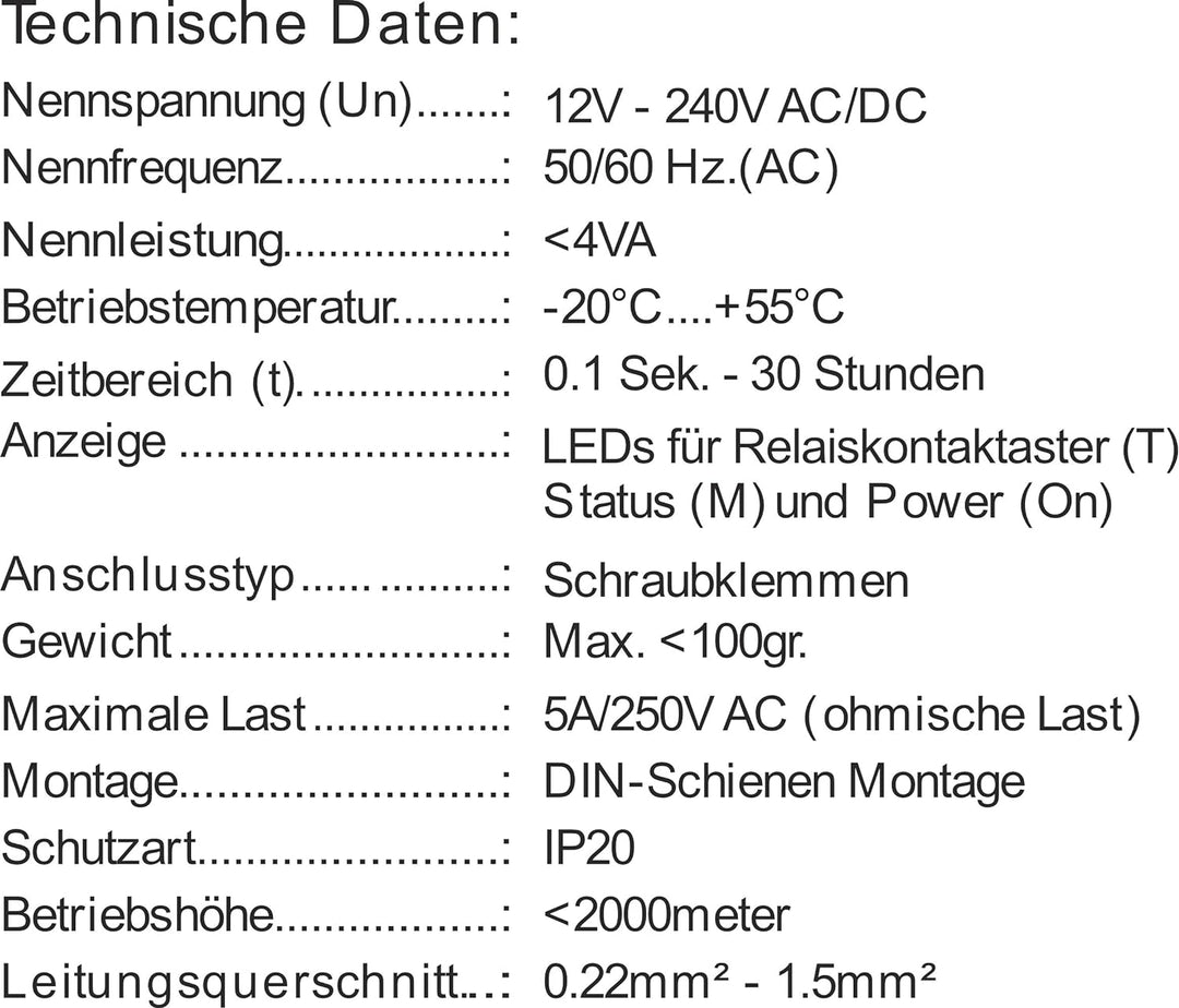 Tense Elektronik ERX-10 Universal Zeitrelais Multifunktions Timer für Hutschiene, Treppenhausschaltu