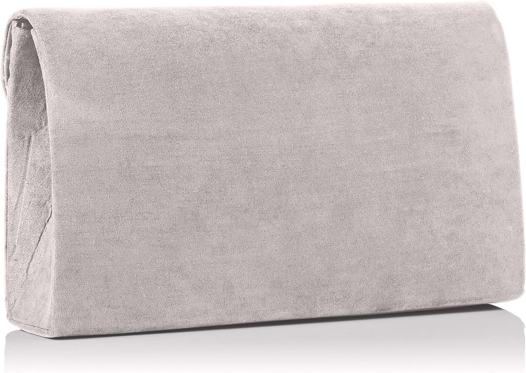 SwankySwans Oscar Envelope Suede Velvet Party Prom Clutch Bag Tasche Grau (Grey 03), Grau (Grey 03)
