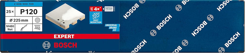 Bosch Professional 25x Expert M480 Schleifnetz (für Hartholz, Farbe auf Holz, Ø 225 mm, Körnung 120,