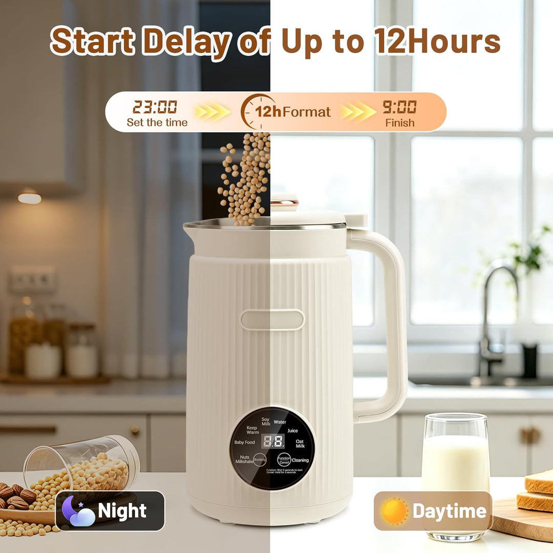 Nussmilchmaschine, 1200ml Automatische Sojamilch Maschine, 8-in-1 Hafermilch Maschine für selbstgema