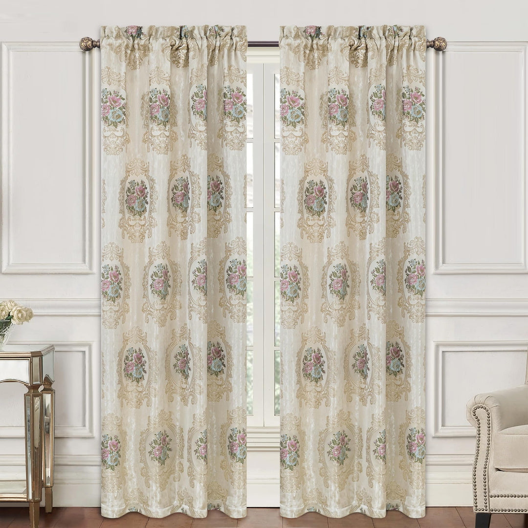 TOPLUXE Vorhänge für Fenster, Damastvorhänge 132x213cm für Schlafzimmer Wohnzimmer Küche, 2 Paneele