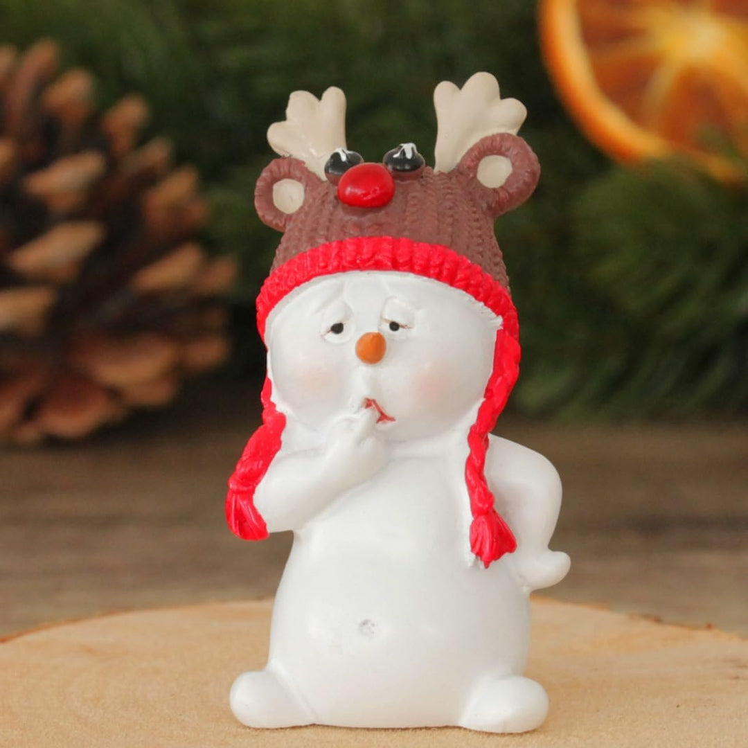 matches21 HOME &amp; HOBBY Lustige Schneemann Deko Figuren für Weihnachten im 4er Set - Kleine 6cm Weihn