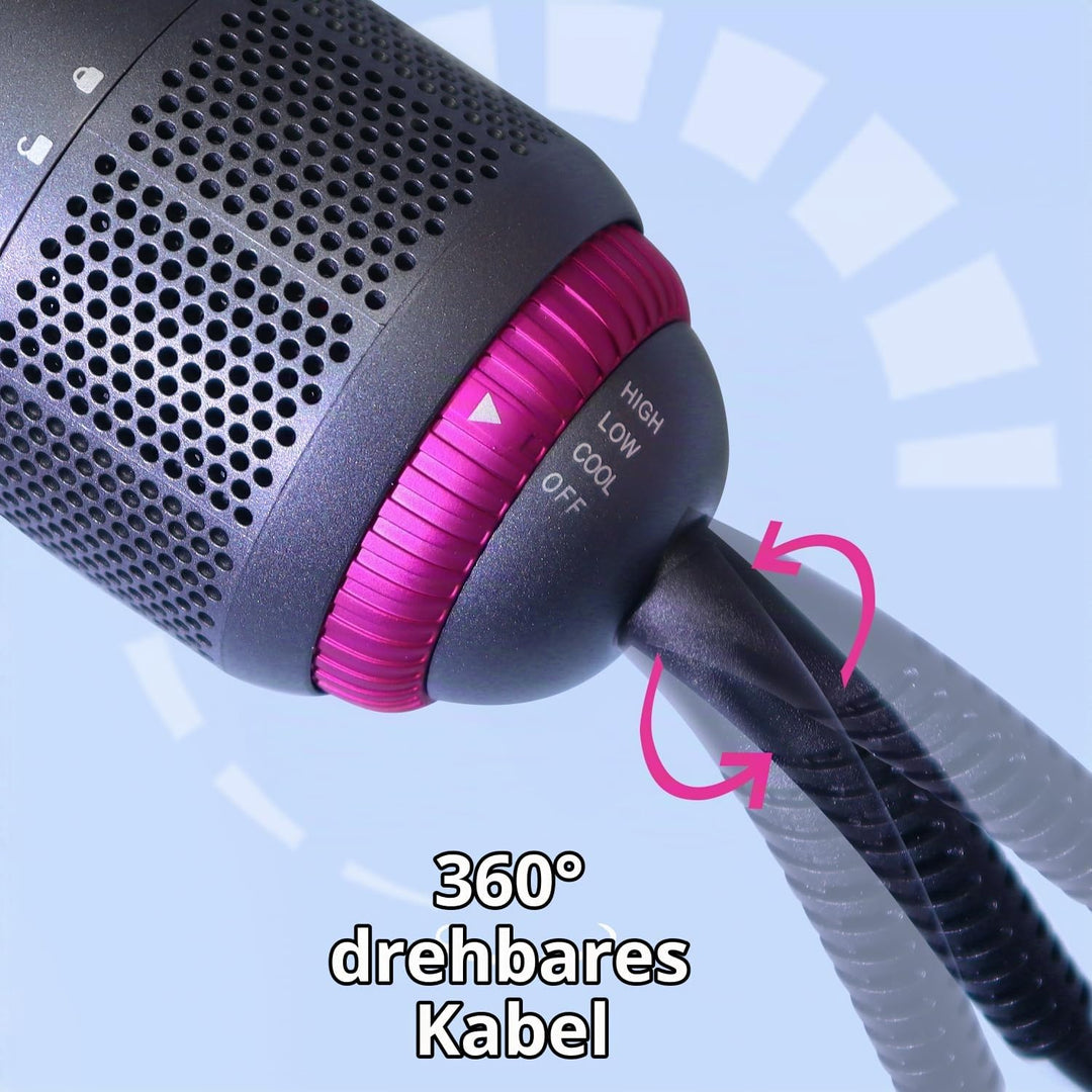 Haartrockner-Bürste, 4-in-1, Blasbürste, abnehmbarer Haartrockner mit negativen Ionen, mit Diffusor,